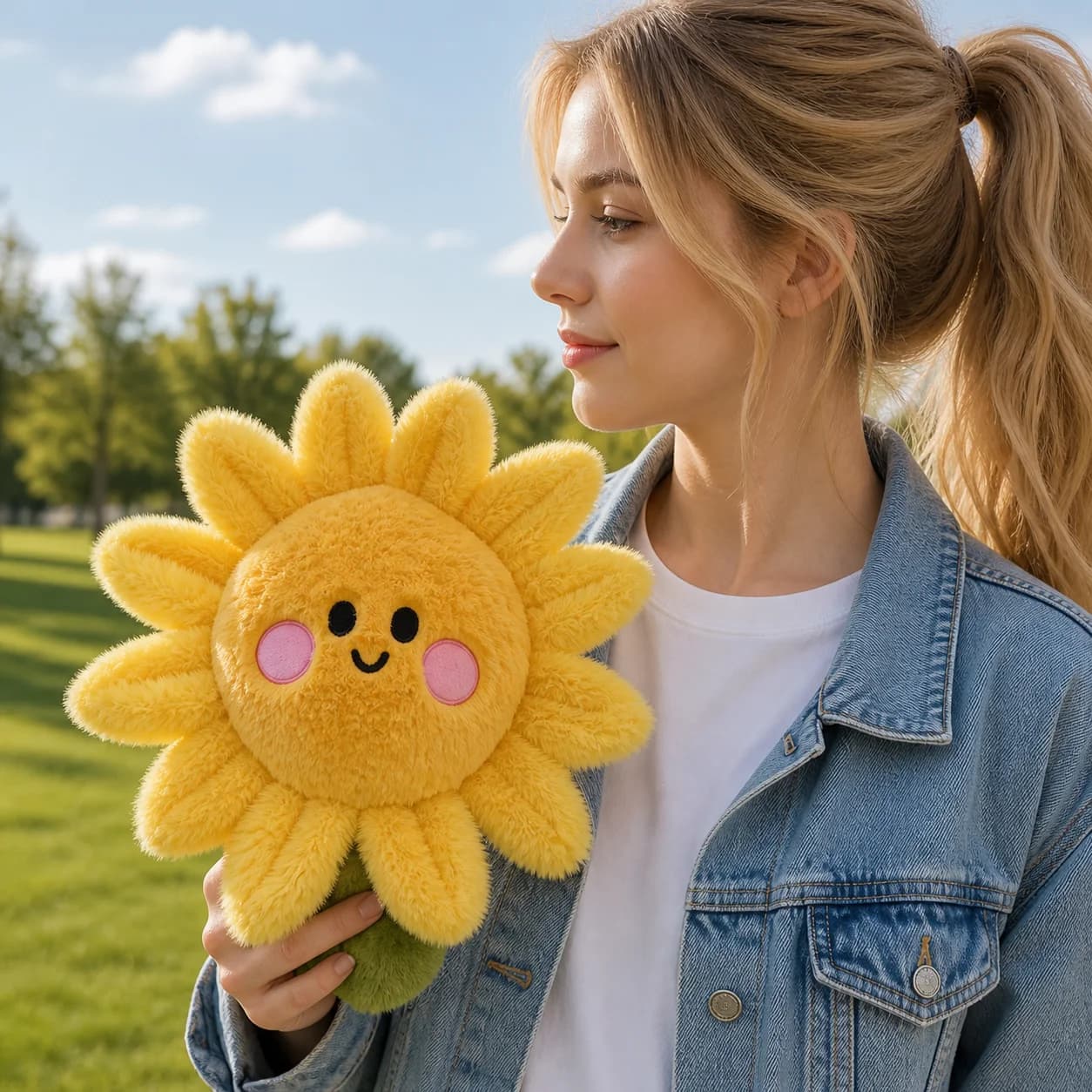 30/40CM Lovely Sunflower Plush Toy Simulated green plant plush toy Plushie Pillow Pendant Toy Kawaii Sunflower Birthday Gift