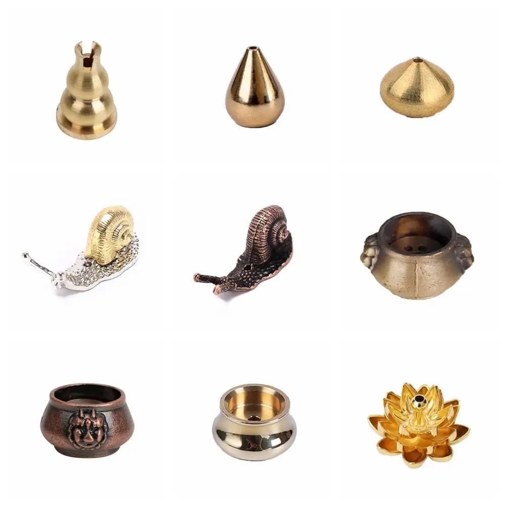 Handicraft Traditional Shapes Buddhism Gadgets Cafe Ornament Ash Catcher Copper Censer Incense Holder Joss-stick inserted