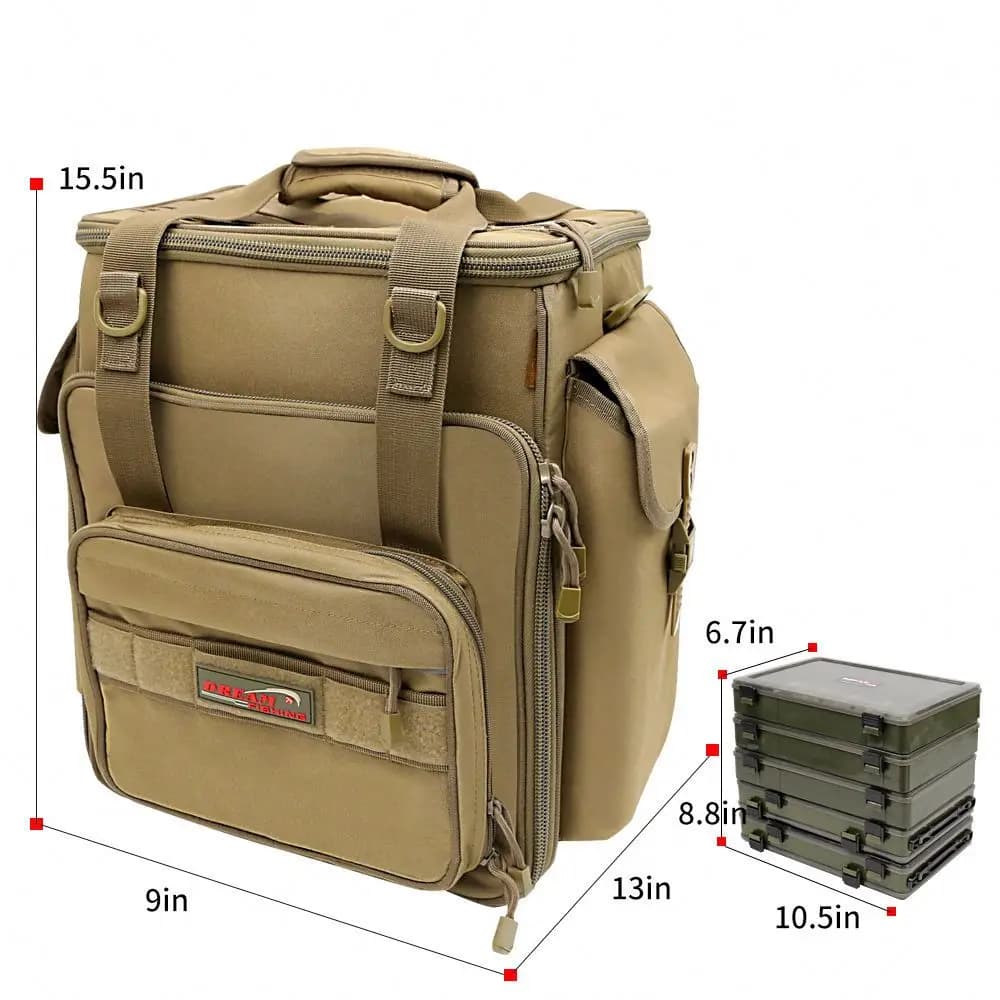 Multifunction Fishing Backpack with Bag for Equipment and Box for baits