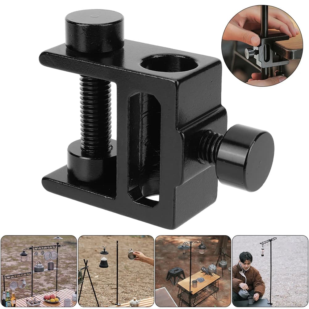Lampada da campeggio Clip da tavolo Morsetto da tavolo Supporto per lampada da scrivania multifunzione Supporto per lampada da tavolo in lega di alluminio resistente per picnic in campeggio