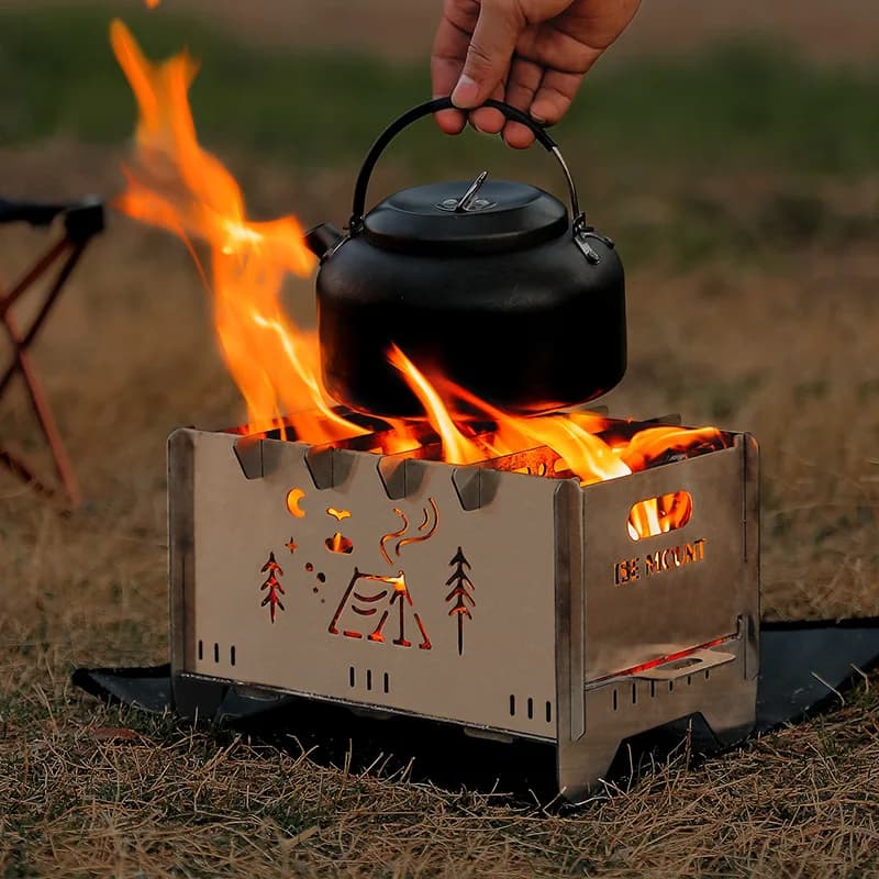 Griglie da campeggio multiuso per barbecue da campeggio all'aperto, ultraleggere, ecologiche, quadrate, in acciaio inossidabile