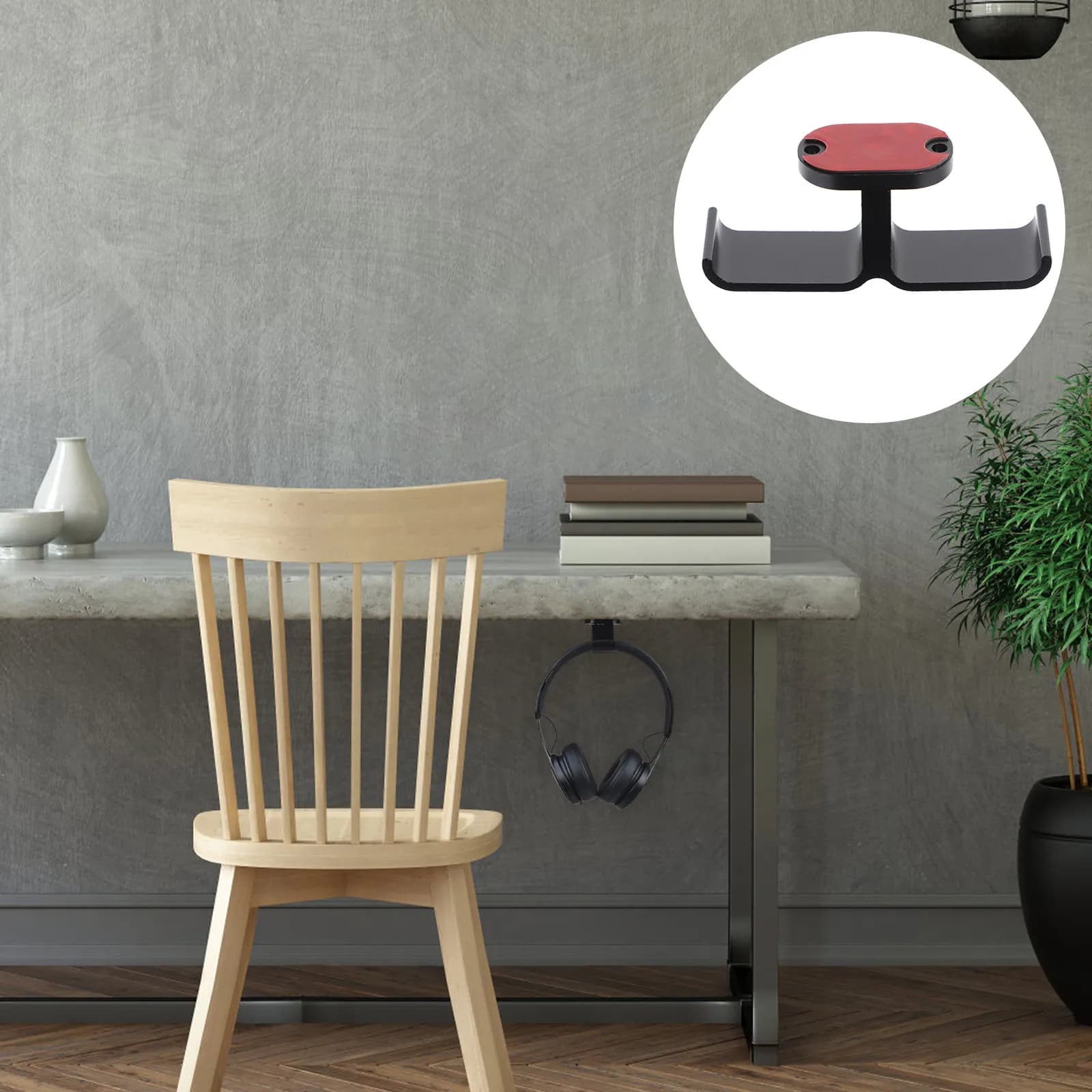 Supporto per Cuffie con Doppio Gancio in Gomma Resistente, da Montare Sotto la Scrivania, per Cuffie da Gaming e Accessori per Gamer