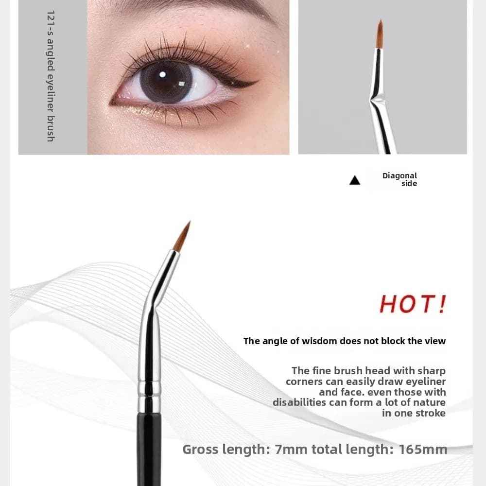 Angled 120° Folding Angle Scalloped Lash Brush Natural Effect Soft Bristles Mascara Fan Brush Professional Lash Separator Tool