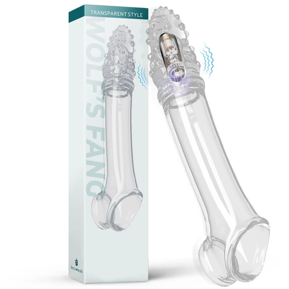Estensioni della manica del pene Preservativo Ritardo dell'ingrandimento maschile Vibratori Clitoride Massaggiatore Anello del rubinetto Copertura del pene vibrante Giocattoli del sesso per gli uomini