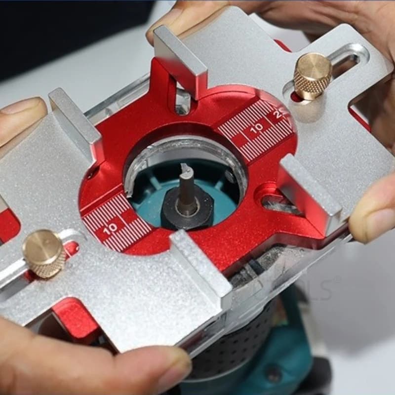 Aluminum Alloy Slot Positioning Plate Carpenter Convenient 2in1 Adjustable Slot Connector Auxiliary Tool for Drawer Punching