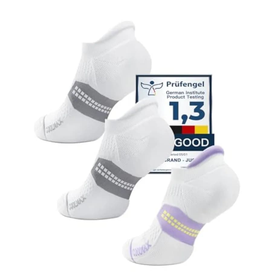 Women's Coolmax Bamboo Viscose Compression Running No Show Athletic Socks, Anti Blister Moisture Wicking