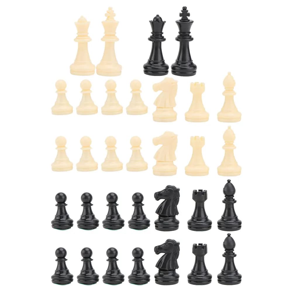 1 set Pezzi degli scacchi in plastica Set da gioco per bambini Sostituzione da viaggio Dama Board Pawns Non ponderati per l'artigianato completo
