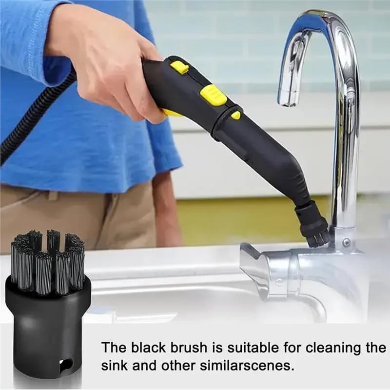 ABRG - Spazzola di ricambio compatibile per la pulizia a vapore Karcher SC1 SC2 SC3 SC4 SC5 SC7 CTK10 CTK20, tipo piccolo rotondo per la rimozione della polvere
