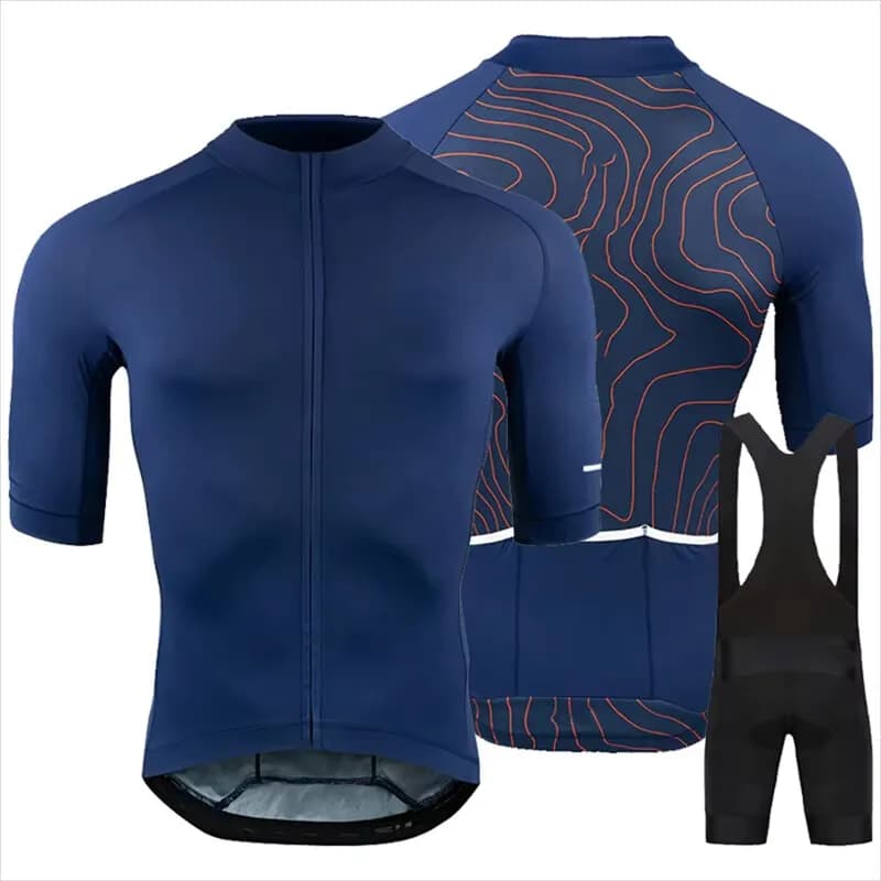Nuovo Set Maglia Ciclismo 2023 da Uomo, Abbigliamento Ciclismo, Completo Maglia e Salopette Bici da Corsa, Pantaloncini con Bretelle, Abbigliamento MTB, Maillot