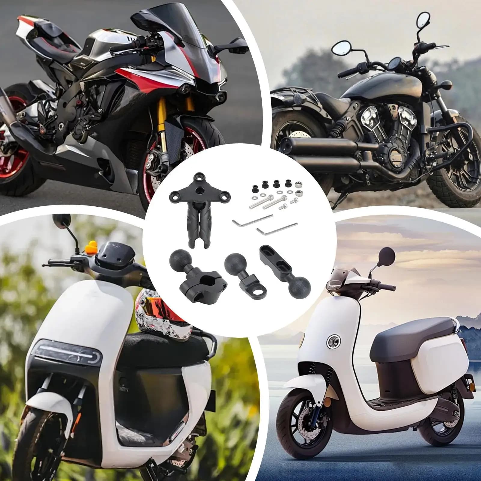 Supporto per Dash Cam da Specchietto, Antiscivolo, Portatile, per Moto e Action Cam, Ideale per Guida Esterna, Viaggi e Strada