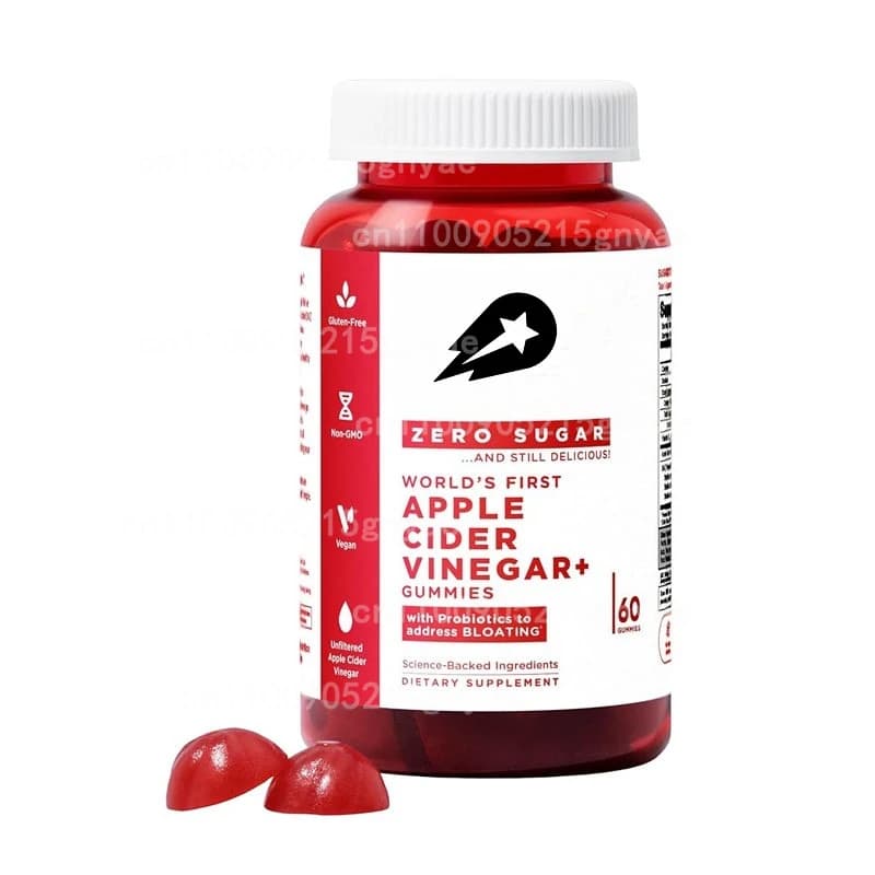 Vegetarian Gommose Caramels at Apple Vinegar, Sugar-free ACV Supplements, Vitamin Support for Digestion, Non GMOs, Without Gluten