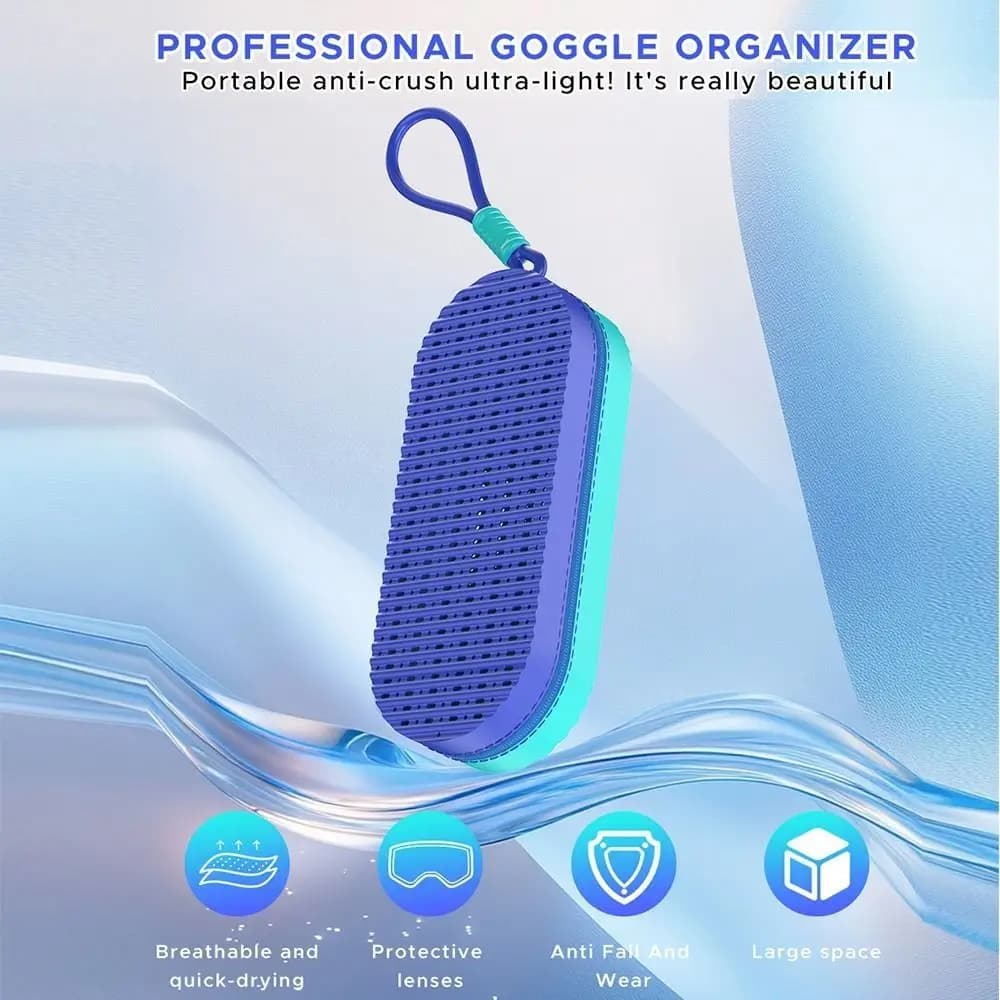 Silicone Case for Swimming Glasses, Breathable Box and Glass Soft, Portable Organizer with Sunglasses Hinge, Sports Equipment