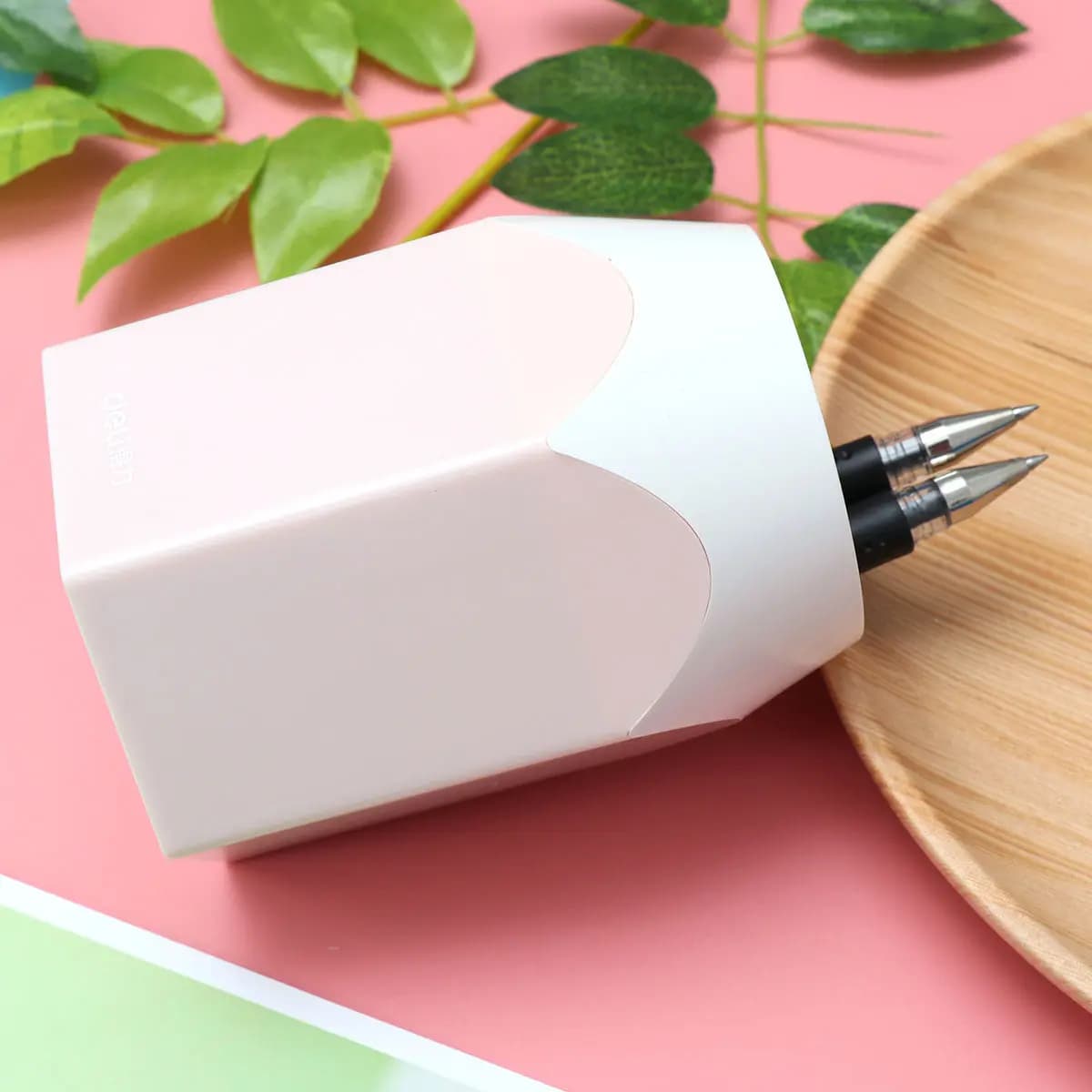 Grande Portapenne Rosa Creativo, Porta Pennelli Trucco, Vaso Organizzatore da Scrivania, Contenitore per Cancelleria, Accessori per Ufficio e Scuola