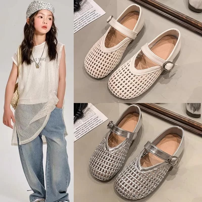 Nuove Scarpe Basse Estive Traspiranti da Principessa per Bambine 2026 - Scarpe Casual Semplici e alla Moda per Bambini con Suola Morbida, Tendenza Versatile
