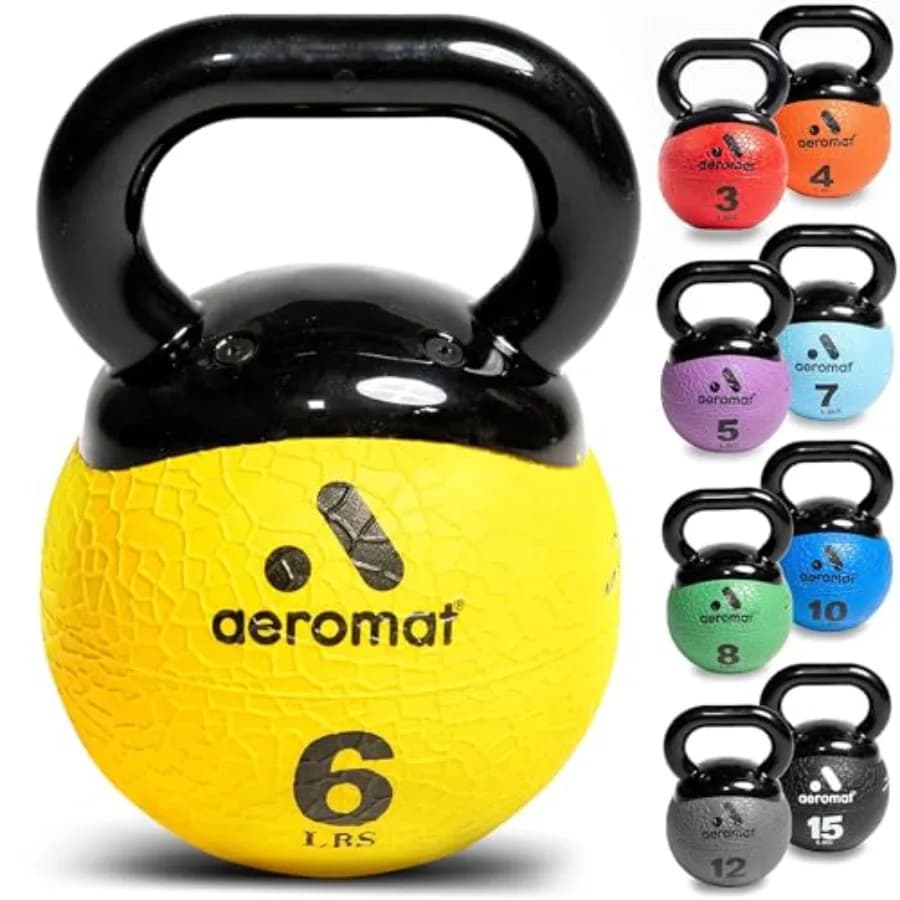 Kettlebell Elite Mini, 6-inch Medical Ball, Weighted Ball for Training, Kettlebell Colored for Exercises