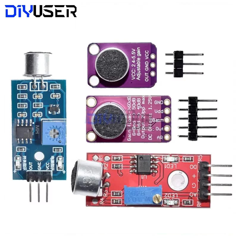 DIYUSER KY-037 Sensore audio sensore di controllo del suono MAX4466 MAX9814 rilevamento interruttore fischietto interruttore microfono amplificatore Arduino