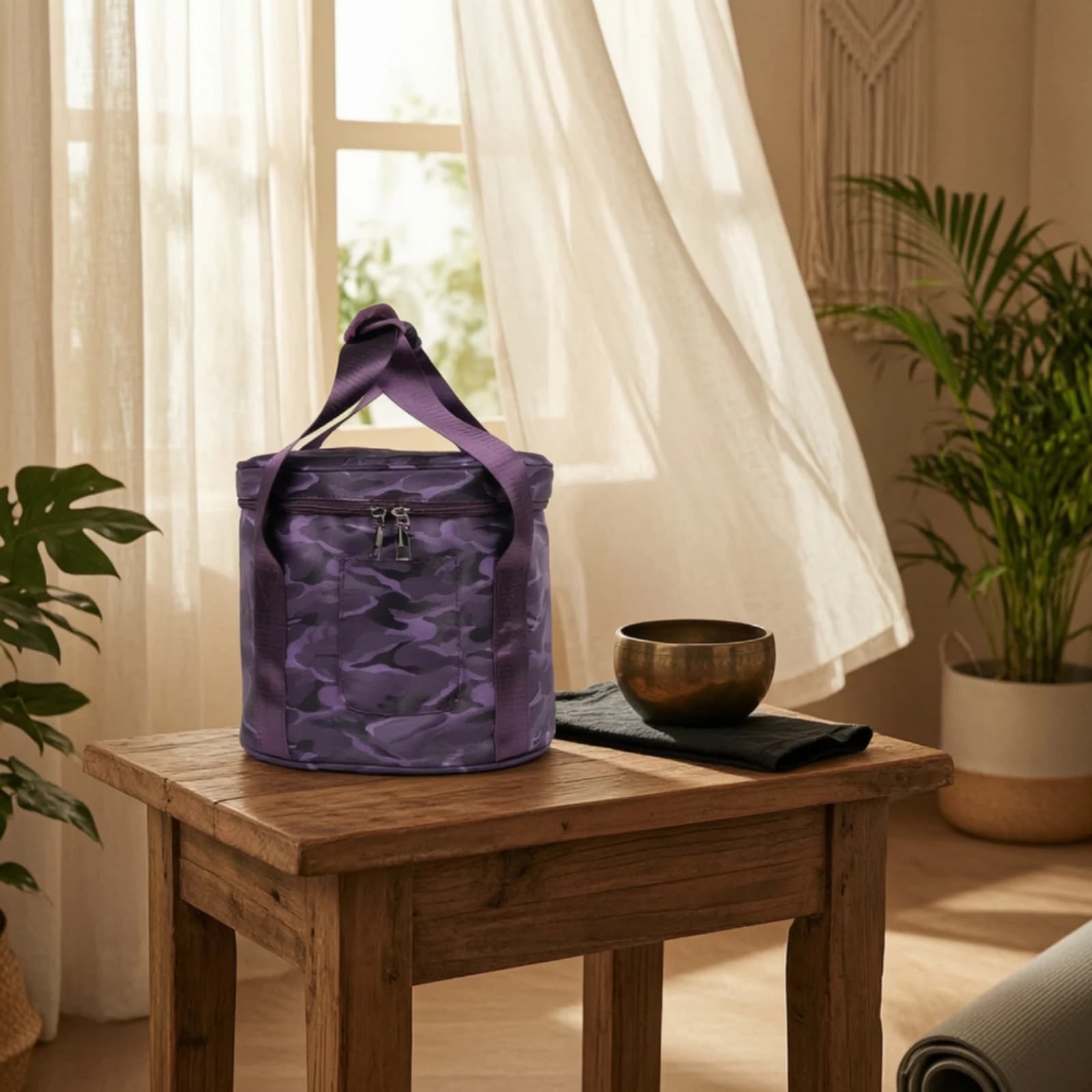 Crystal Bowl Carrying Bag Portable Singing Bowl Bag Carrying Case with Shoulder Strap Zippered Carrier Lightweight