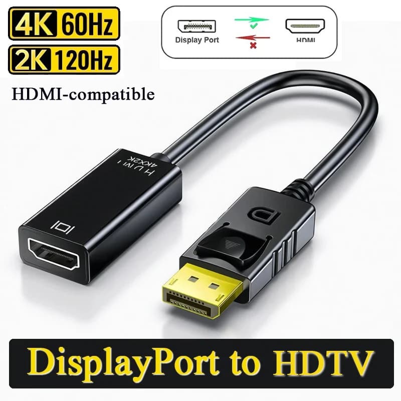 Display Port Adattatore da DP a HDTV Cavo compatibile DisplayPort a HDMI 4K 60HZ DP per cavo adattatore HDMI Convertitore cavo DP HDTV