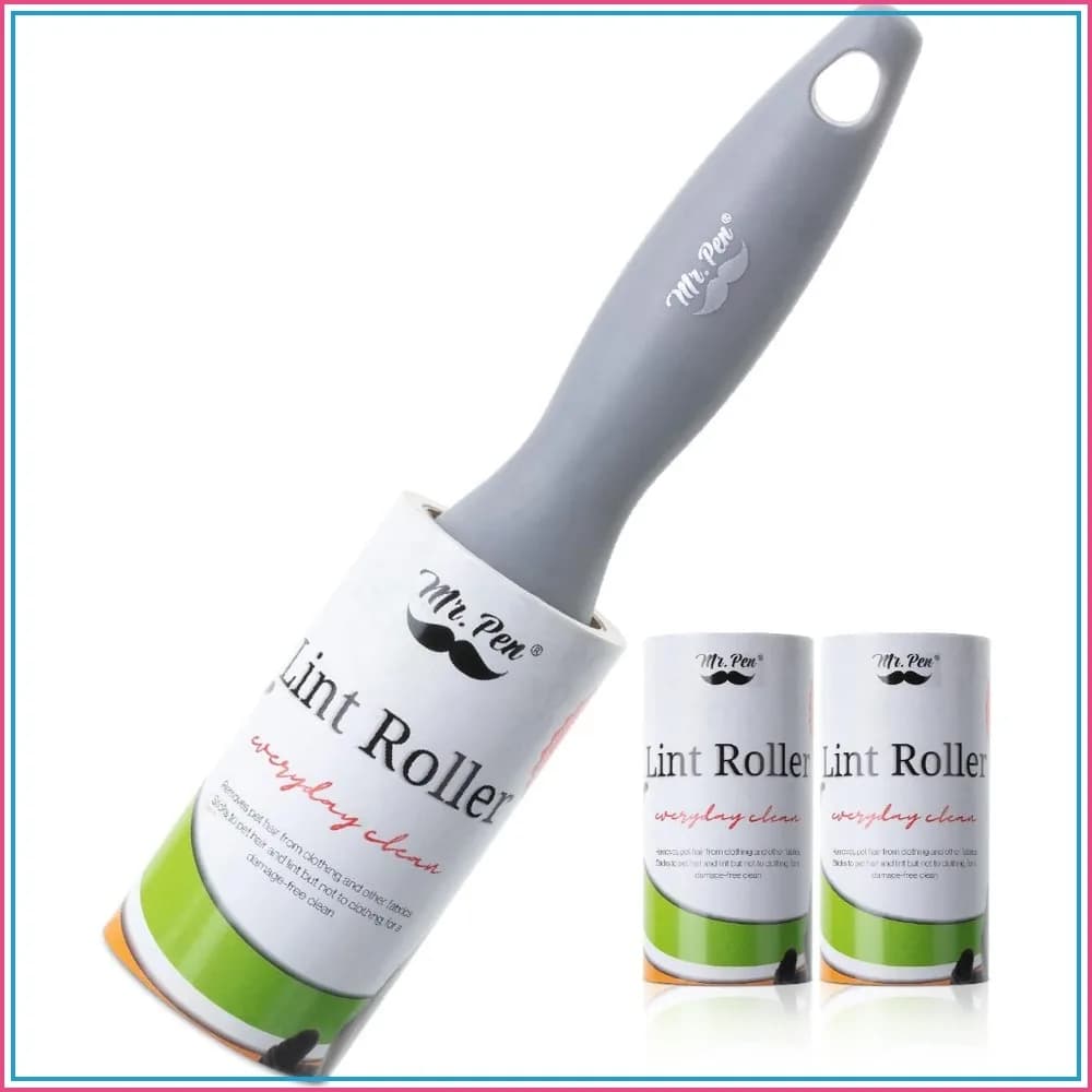 Extra Sticky Lint Roller, 1 Handle + 3 Refills (270 Sheets) for Clothes & Pet Hair, Portable