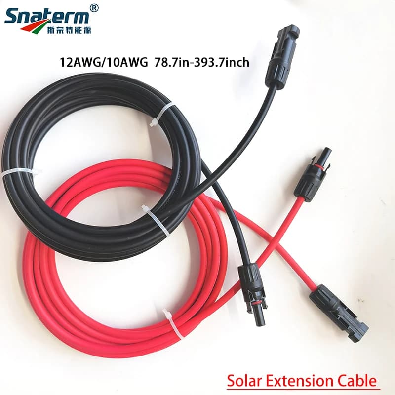 1 paio di cavi di prolunga solare a doppia estremità rossi e neri con connettore 2-10 metri 4mm2/6mm2 cavo per pannello solare cavo fotovoltaico