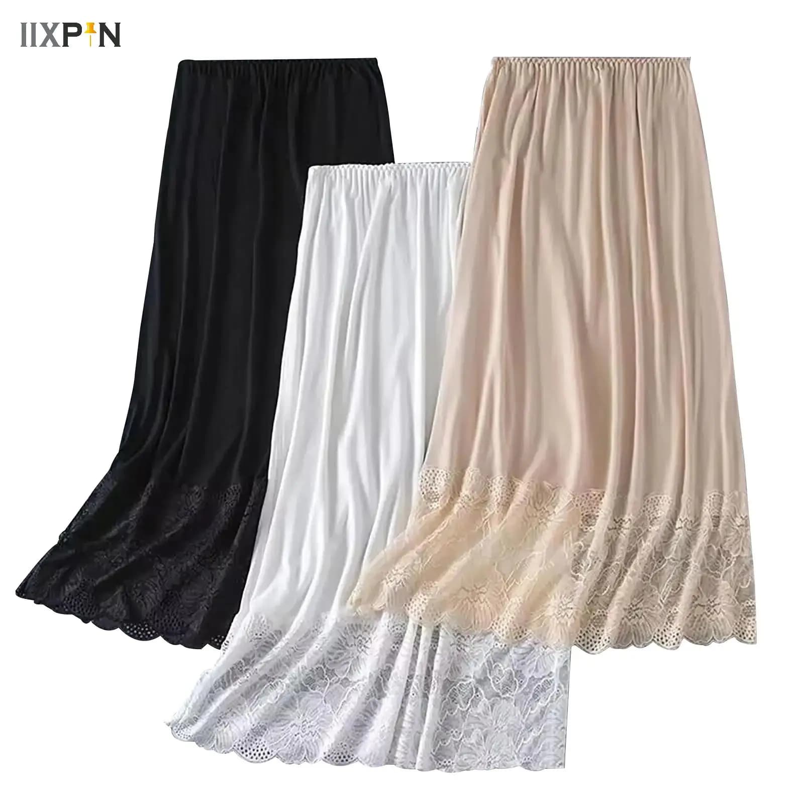 Women's Underwear Antistatic Underwear 72 cm Women's Underwear Solid Half Skirt Anti-slip Finishes Lace Long Underneath Dress Accessories