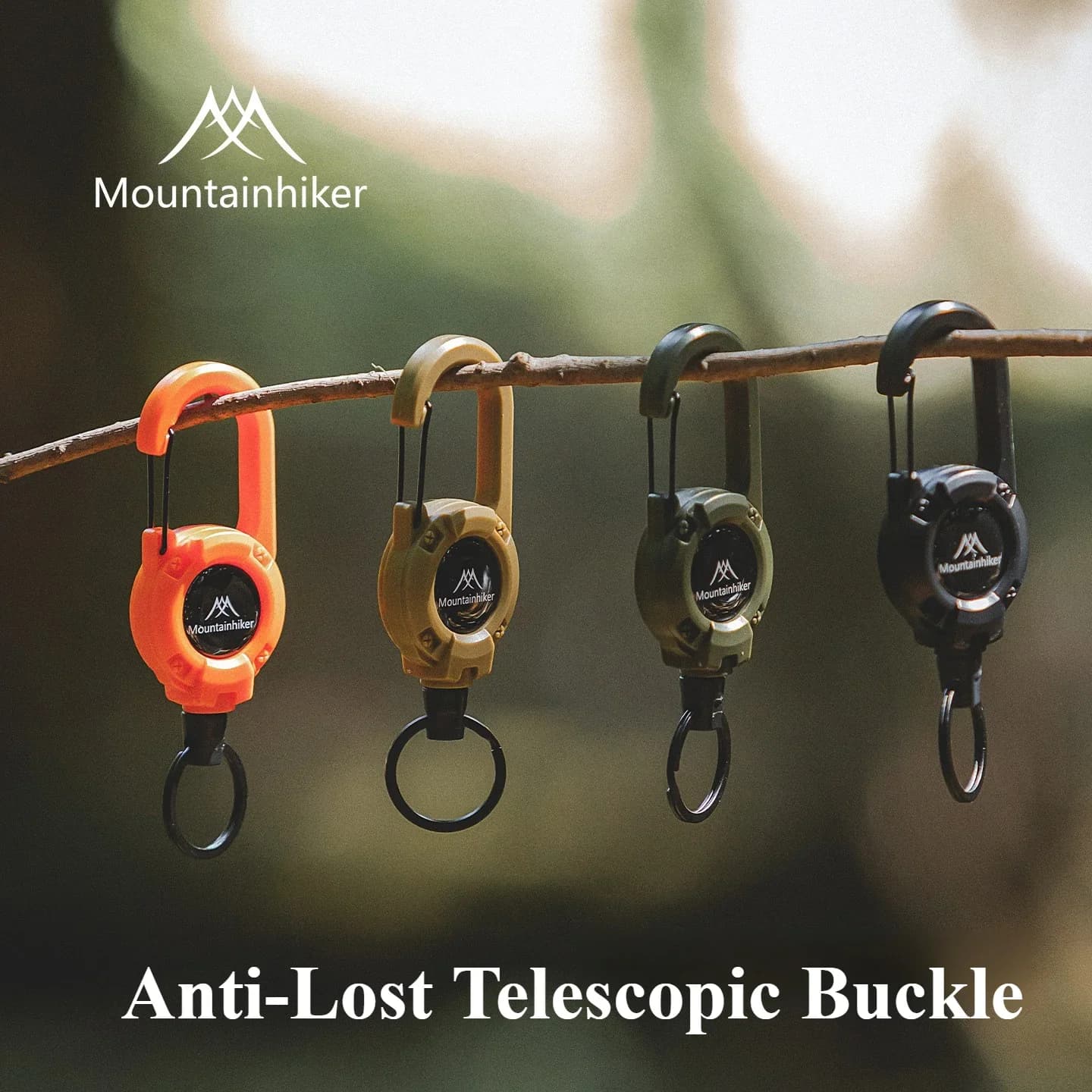 Mountainhiker outdoor tactical camping easy to pull retractable wire rope buckle in steel multifunctional bounce key ring anti-smarriage
