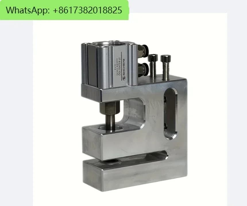 Pneumatic punching machine in 50 mm short material, pneumatic punching machine for plastic bags with small circular hole