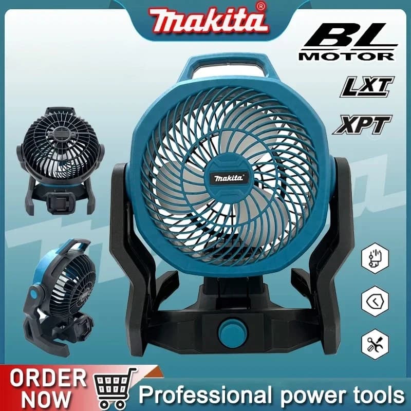 Ventilatore Elettrico Ricaricabile Makita 270 ° Ventilatore da tenda con rotazione della testa, ventilatore da campeggio per esterni, circolatore d'aria, ventilatore senza fili, utensile elettrico
