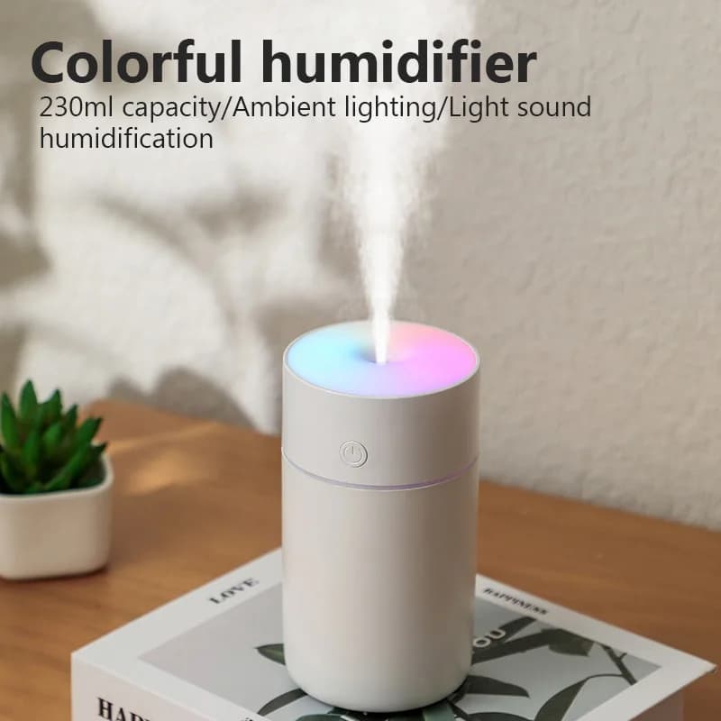 Umidificatore portatile senza fili USB ricaricabile Home Car Mini diffusore di aromi Umidificatore di olio essenziale colorato Mist Maker