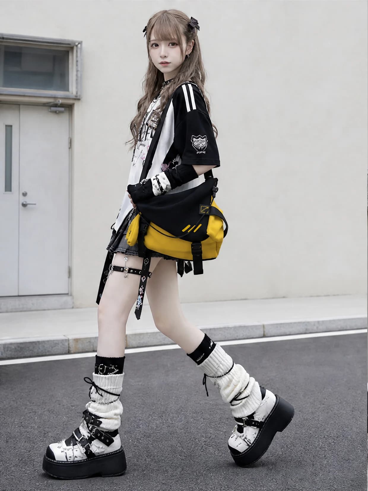 YONAIGA Original Streetwear Unisex Geometric Canvas Shoulder Crossbody Bag Casual Versatile Single Strap Sling Bag
