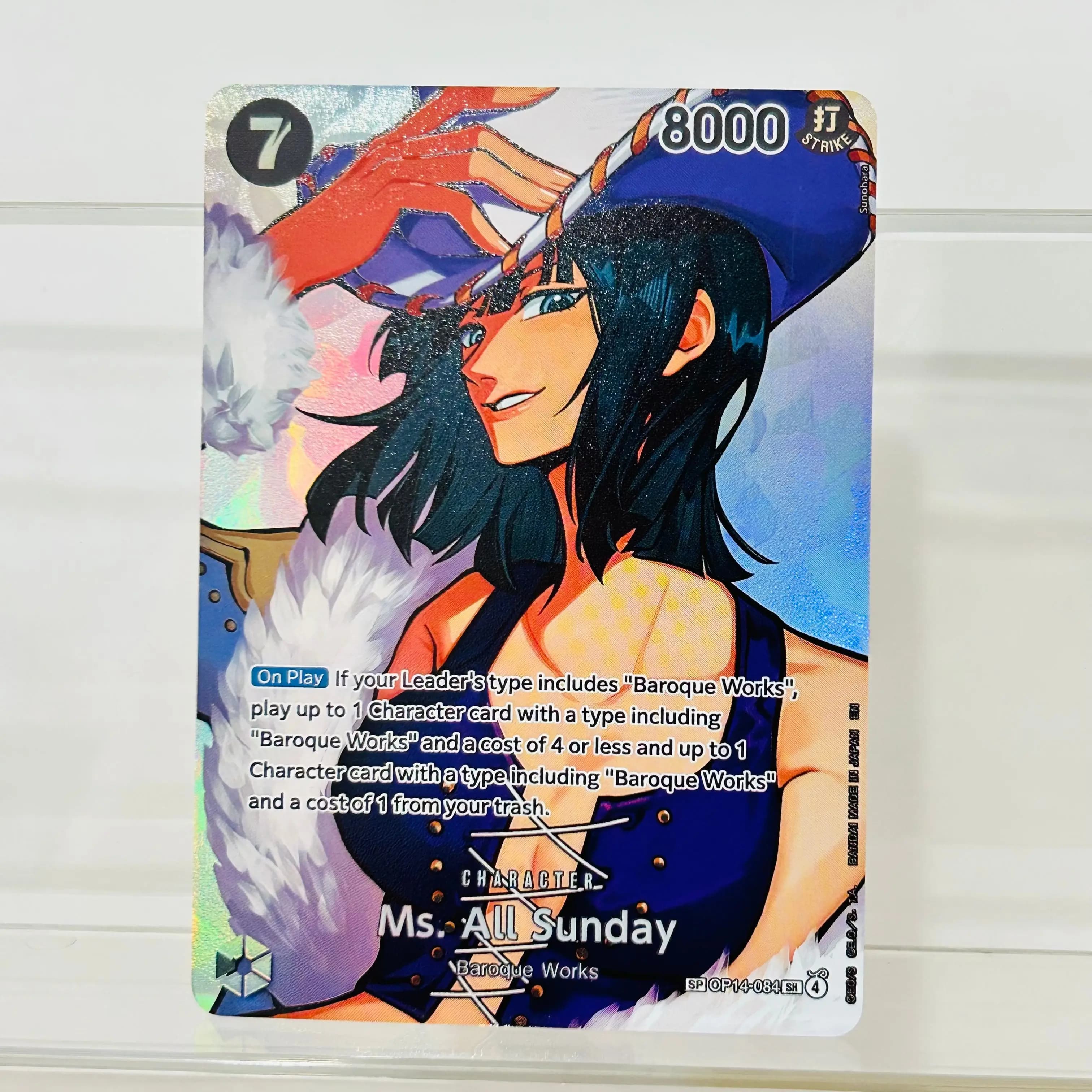 One Piece Ms. All Sunday OP14-084 Character Card Holographic Texture Cards Collectible Grade DIY Premium Anime Collection Card