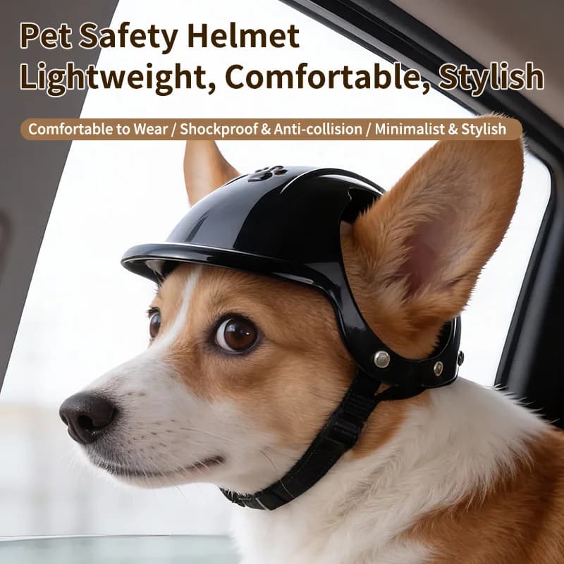 1Pc Cute 3D Paw Pet Helmet for Dogs, Cats Lightweight Shockproof Anti-collision Adjustable Strap Bike Motorcycle Riding Outdoor
