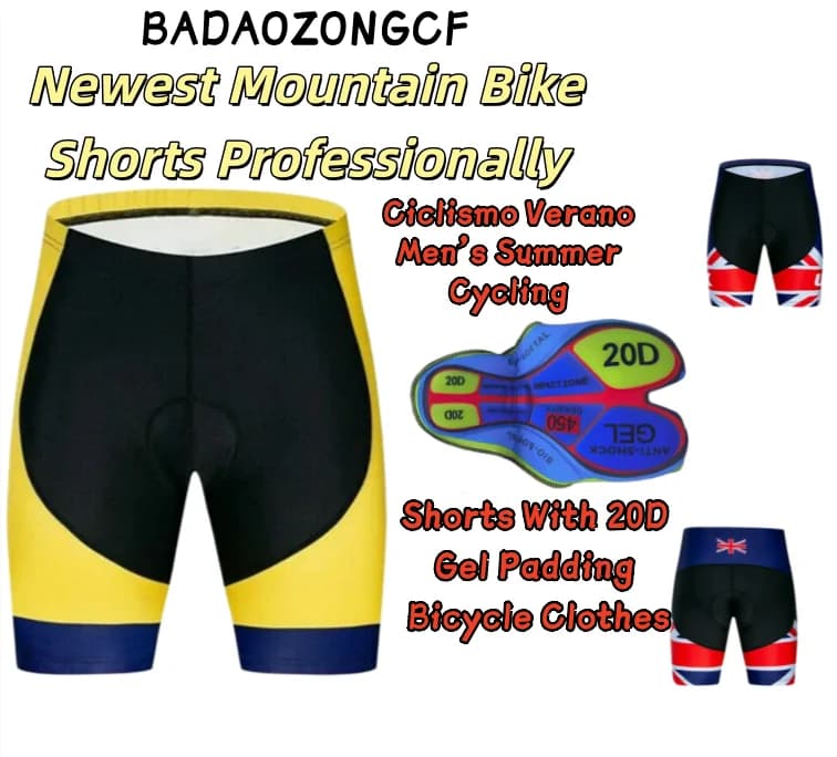 Newest Mountain Bike Shorts Professionally Ciclismo Verano Men's Summer Cycling Shorts With 20D Gel Padding Bicycle Clothes