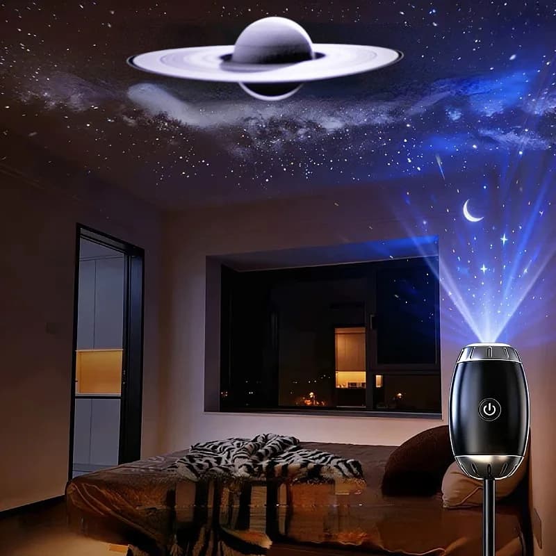 Mini Proiettore di Stelle Galattiche, Luce Notturna LED, Lampada Cielo Stellato, Proiezione a Lungo Raggio, Luce Atmosferica per Feste, Casa, Camera da Letto, Decorazione