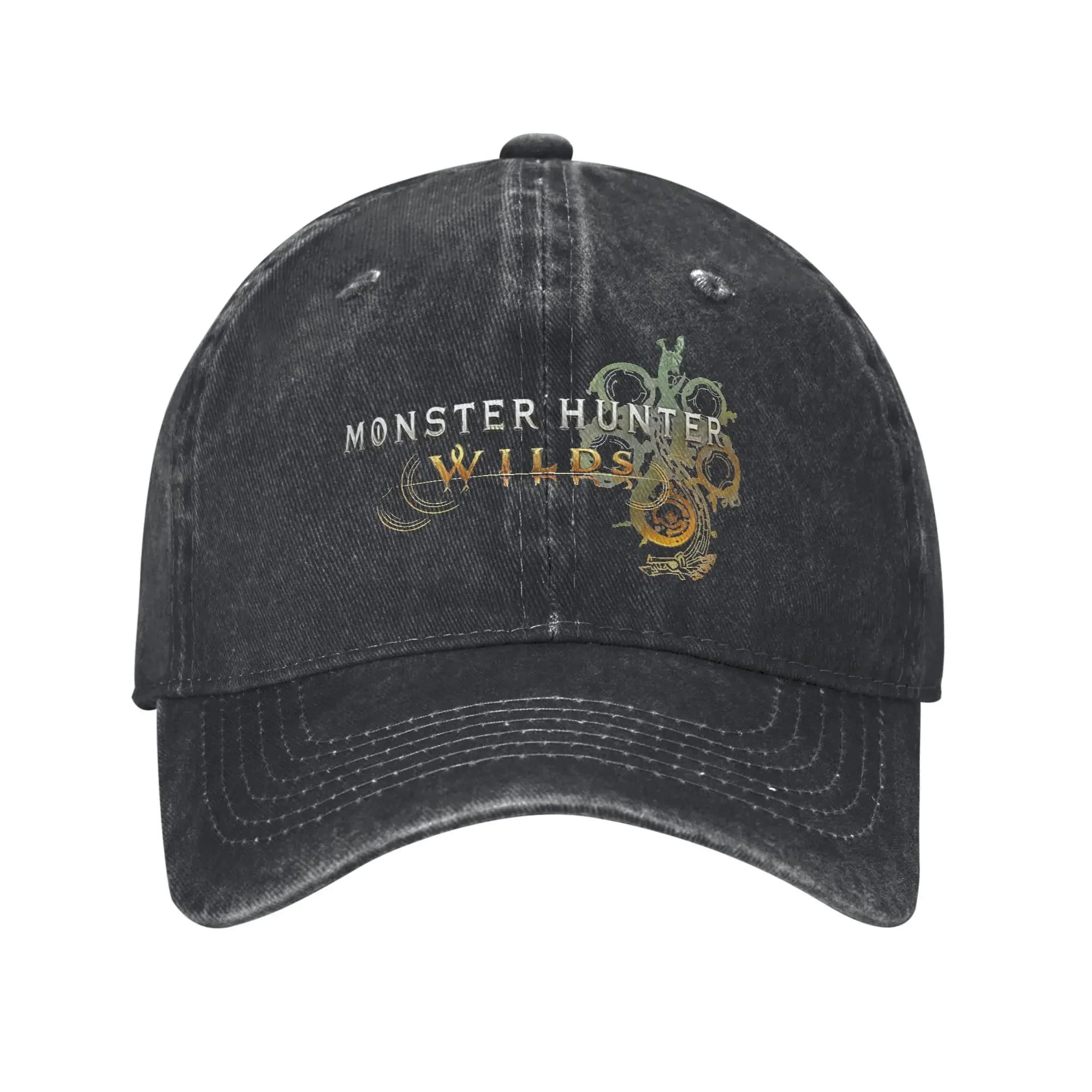 Monster Hunter Wilds Berretto da baseball Vintage Distressed Denim Videogioco Cappello Snapback Uomo Donna Cappello estivo da esterno regolabile