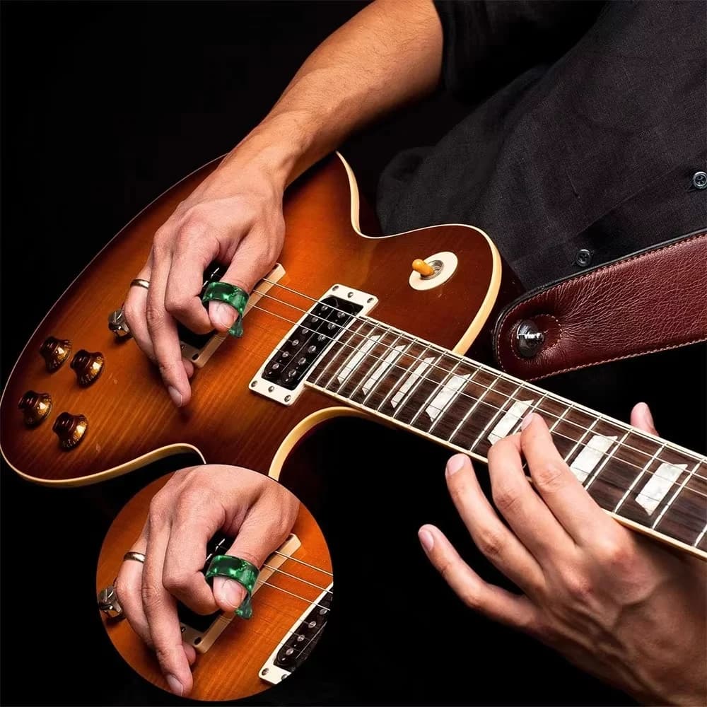 4Pcs Celluloid Guitar Thumb Picks Finger Picks Replacement Instrument Playing Accessories For Ukulele Electric Guitar Thumb Pick