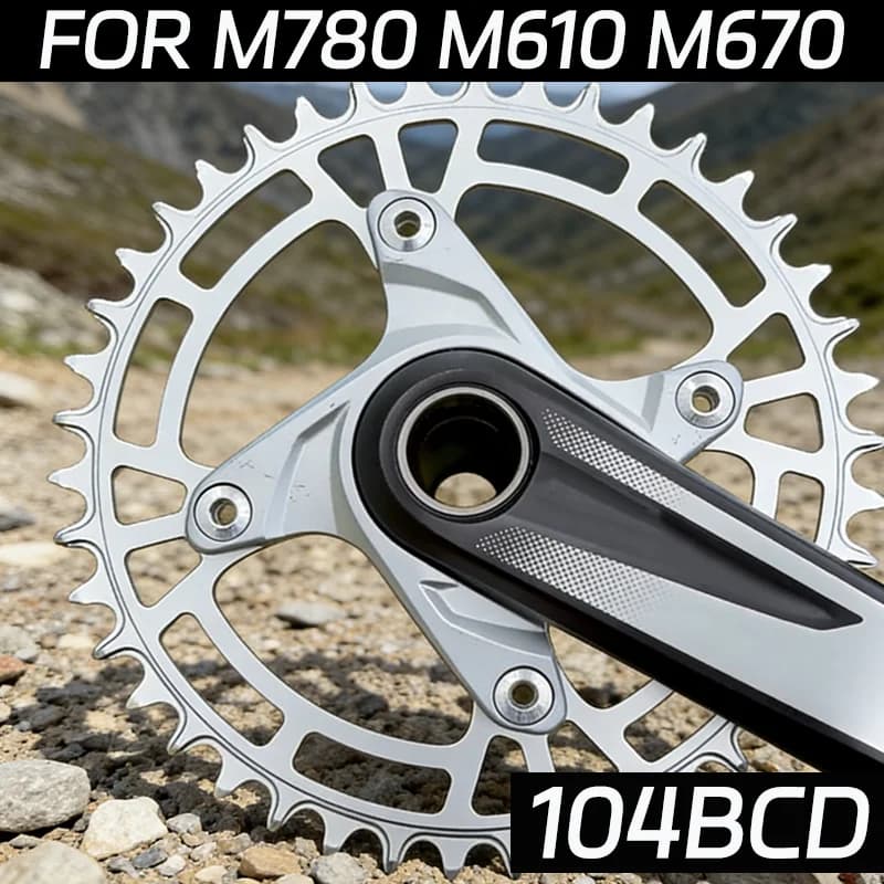 Corona BCD 104 (32T, 34T, 36T, 38T, 42T, 44T, 46T, 48T) per SRAM X0, X7, X5, X9 e M780, M610, M670 - Argento