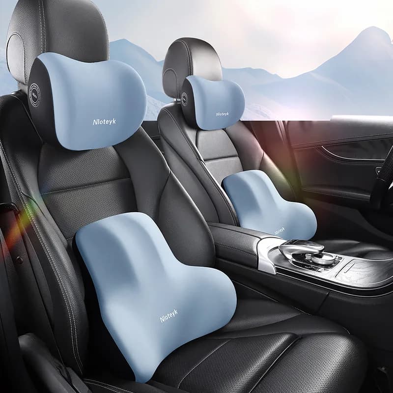 Memory foam car headrest, lumbar support, car seat pillow, neck pillow, long-sitting lumbar support car Accessories