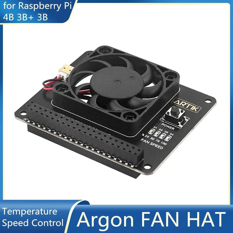 VENTOLA Argon cap for Raspberry Pi 4B 3B+ 3B Temperature control fan with function Support button ignition Case Argon NEO for Pi 4B