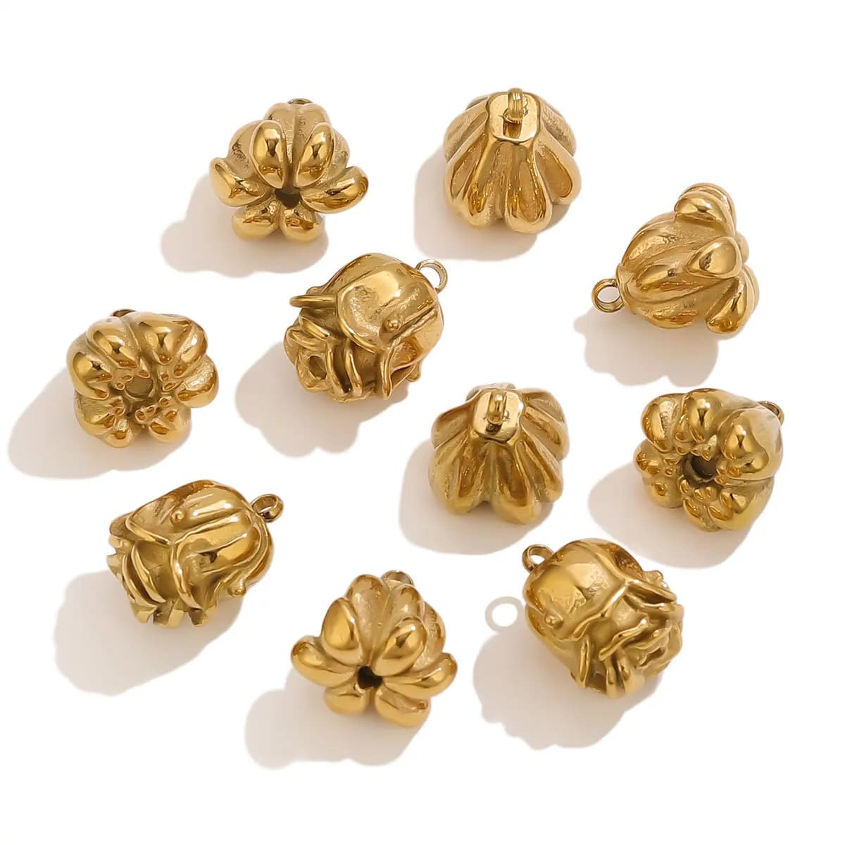 Accessori pendenti per orecchini fai da te con ciondolo fiore in acciaio inossidabile da 20 pz/lotto