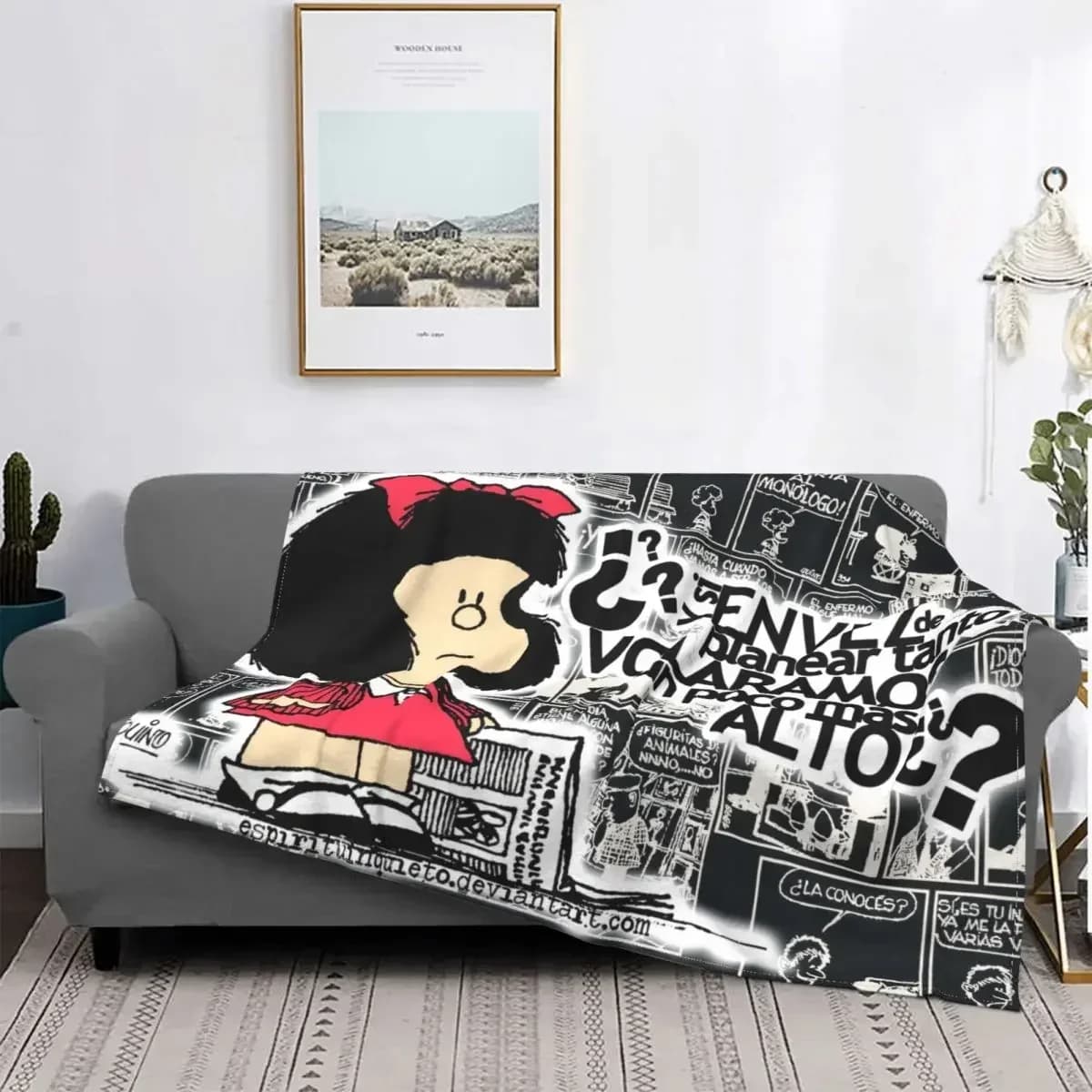 Coperta Love Mafalda stampata in 3D morbida flanella in pile calda coperta da tiro per cartoni animati per copriletti per divano camera da letto di casa