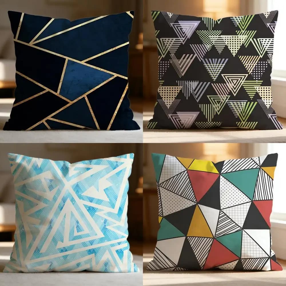 Fodera per cuscino triangolare di tendenza, morbida e lavabile, multiuso per divano, letto, viaggi e ufficio