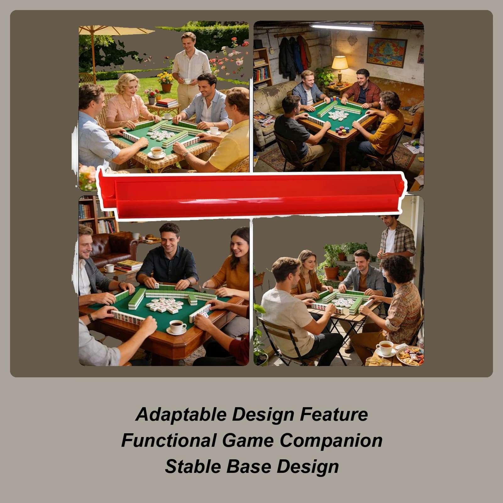 Supporti per Mahjong con spintori, accessori per giochi da tavolo, porta tessere Majiang per casa, viaggi, club, vacanze, feste