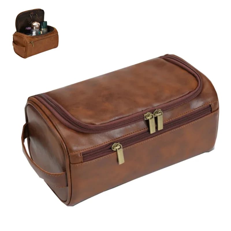 Borsa da Toilette Vintage di Lusso per Uomo, Necessaire da Viaggio per Cosmetici e Trucchi, Organizer Appendibile per Bagno