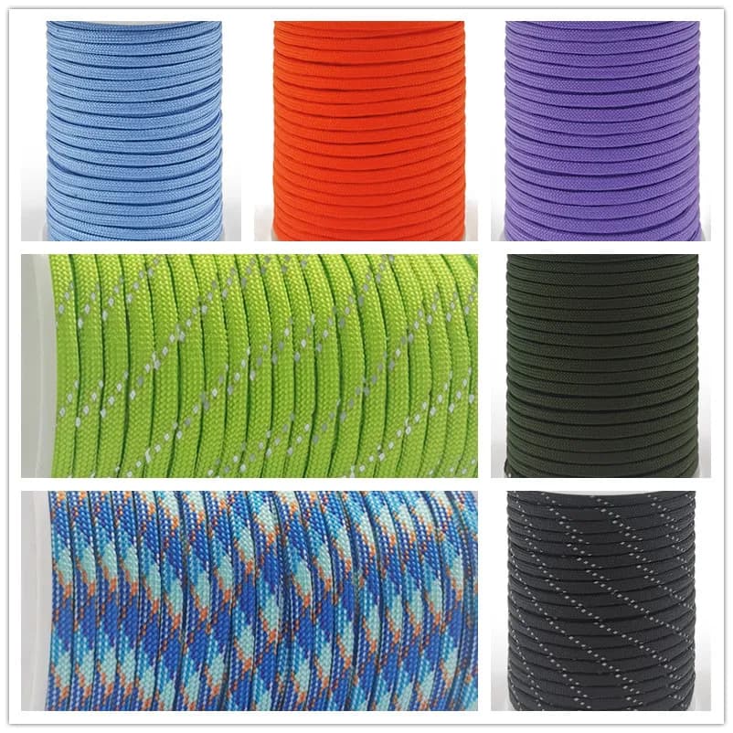 7-Core 550 Paracord 100FT(31M) 4mm cavo paracadute Outdoor Camping survival Rope kit ombrello tenda cordino cinturino