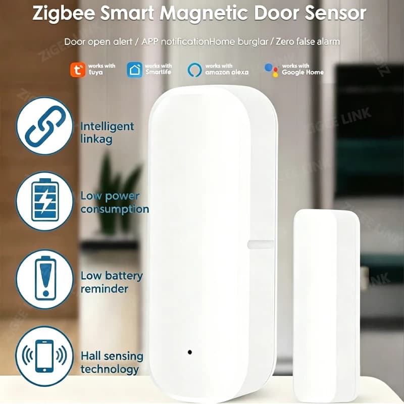 Door Window Sensor ZigBee Door Open Closed Detectors Smart Home Security Protection Alarm System Need Zigbee Gateway