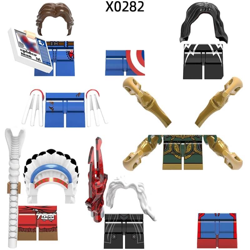The Action Figures scudo bacchetta armi gambe modello di capelli blocchi MOC mattoni Set regali giocattoli per bambini X0282