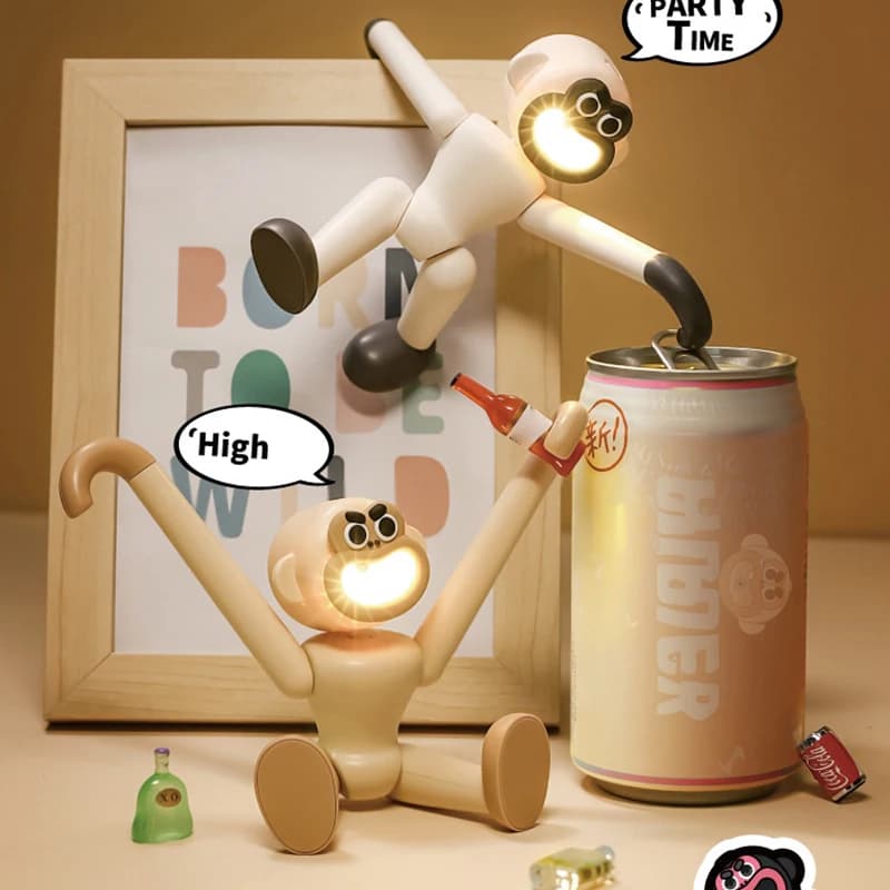 Nuova luce notturna Gorilla ornamento creativo supporto per telefono cellulare regalo per bambini decorazione lampada da comodino ricaricabile USB
