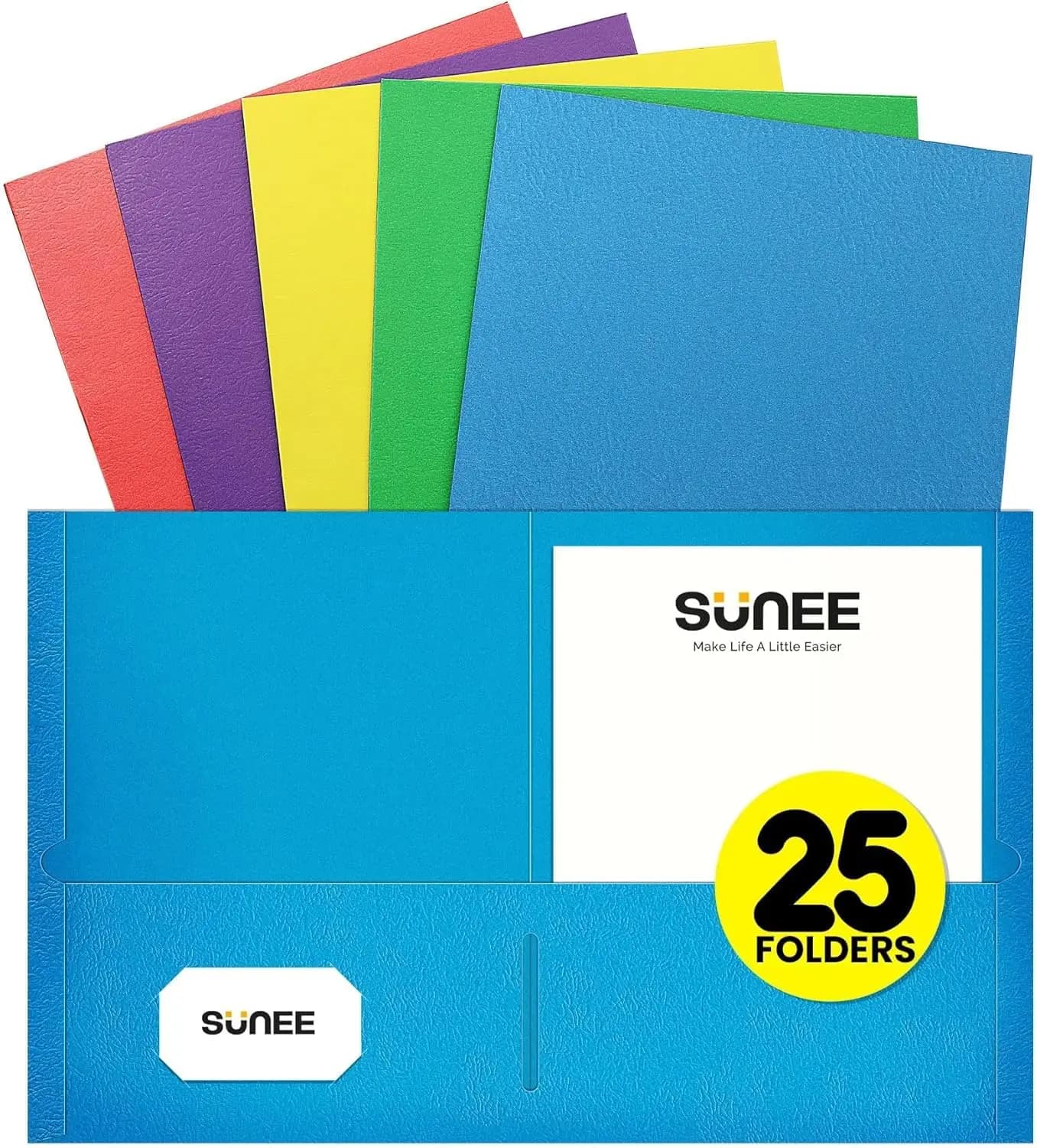 Confezione da 25 Cartelle Portadocumenti Assortite per Fogli Formato Letter, Organizzatori per Documenti Resistenti per Scuola, Ufficio e Casa