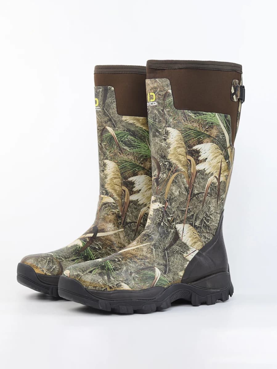Men's High-Cut Camouflage Rain Boots Outdoor Fishing Hunting Boots Waterproof Hiking Boots Camping Boots Rubber Material